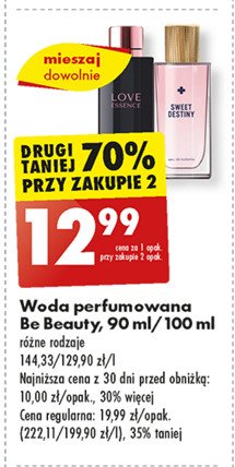 Woda perfumowana Be beauty love essence Be beauty care promocja w Biedronka