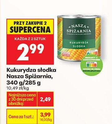 Kukurydza słodka  promocja w Biedronka