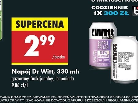 Napój purple splash Dr witt promocja w Biedronka