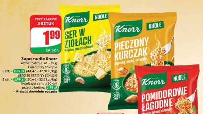 Zupa nudle różne rodzaje promocja w Dino