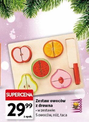 Zestaw owoców z drewna promocja w Intermarche
