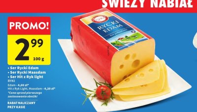 Ser Rycki Edam / Ser Rycki Maasdam / Ser Hit z Ryk light RYKI promocja w Intermarche
