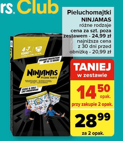 Pieluchomajtki 4-7 lat Ninjamas promocja