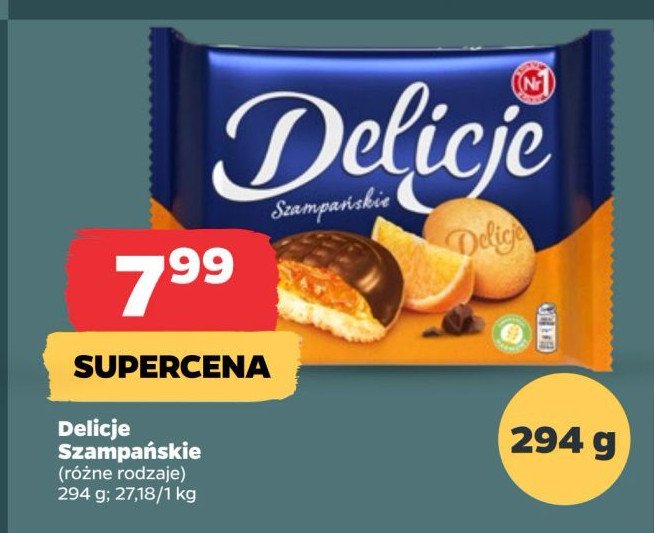 Delicje szampańskie - ciastka z galaretką pomarańczową promocja w Netto