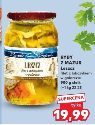 LESZEZ Ryby z mazur filet z lubczykiem w galarecie 900 g słoik promocja w Kaufland