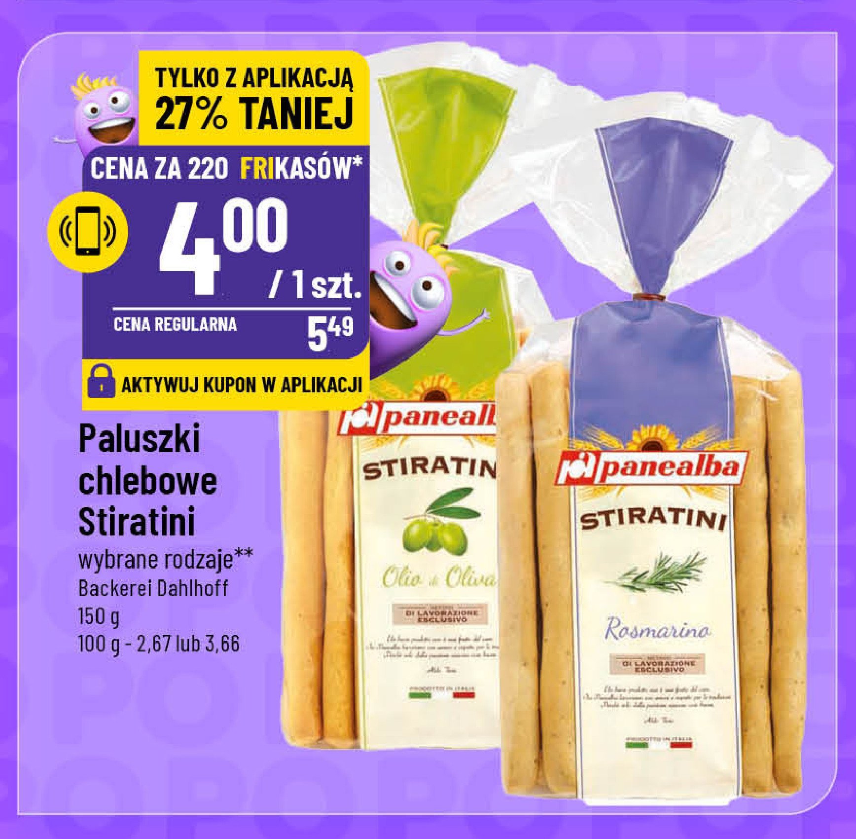 Paluszki chlebowe stiratini z rozmarynem Panealba promocja w POLOmarket