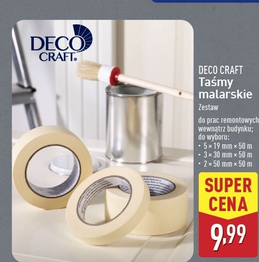 Taśma malarska papierowa 50 mm Deco craft promocja