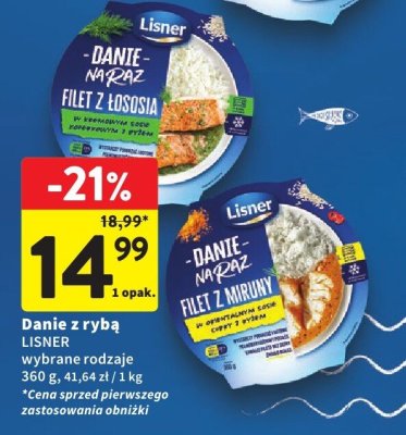 Danie z rybą LISNER wybrane rodzaje promocja w Intermarche