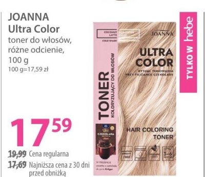 Toner JOANNA Ultra Color do włosów, różne odcienie, 100 g promocja w Hebe