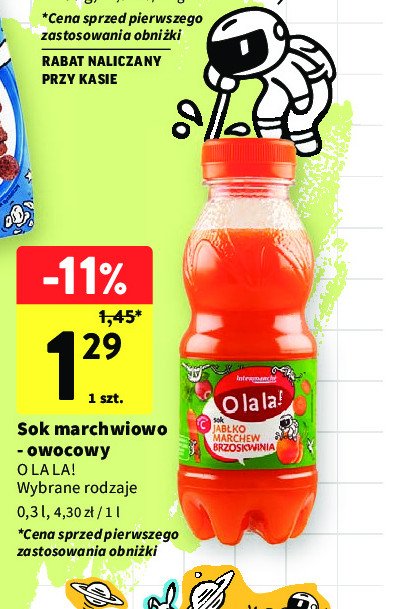 Sok jabłko marchew brzoskwinia O la la! promocja