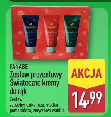 Zestaw prezentowy Świąteczne kremy do rąk FANABE promocja w Aldi