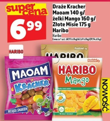 Draże Kracher Maoam 140 g / żelki Mango 160 g / Złote Misie 175 g Haribo promocja w TOPAZ