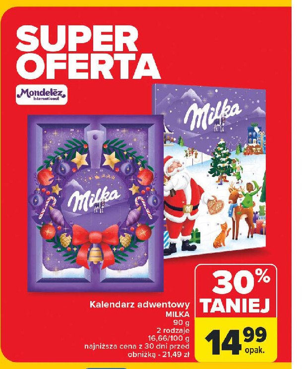 Kalendarz świąteczny Milka promocja