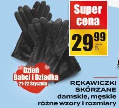 Rękawiczki skórzane damskie, męskie różne wzory i rozmiary promocja w Supeco