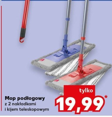 Mop podłogowy z 2 nakładkami i kijem teleskopowym promocja w Kaufland