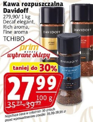 Kawa rozpuszczalna Davidoff Tchibo 100 g Rich aroma, Fine aroma promocja w Prim Market