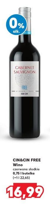 Wino CIN&CIN CABERNET SAUVIGNON FREE promocja w Kaufland