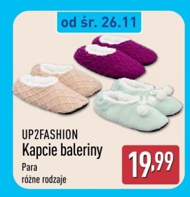 Kapcie baleriny UP2FASHION promocja w Aldi