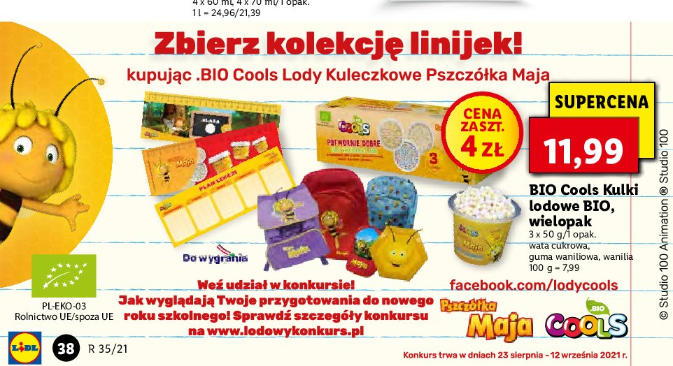 Lody kuleczkowe pszczółka maja promocja w SPAR