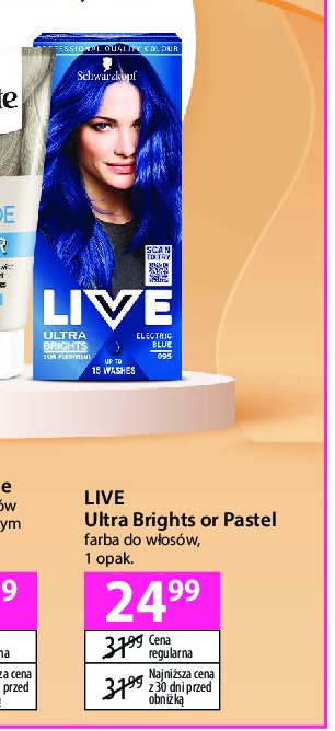 Krem koloryzujący 95 elektryczny błękit Schwarzkopf live ultra brights promocja