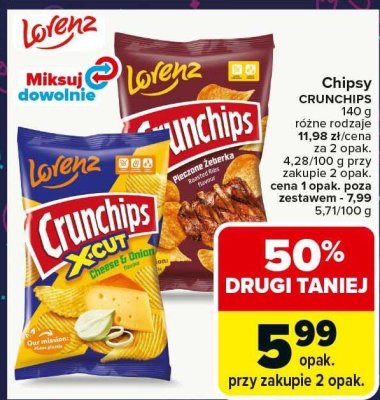 Chipsy Crunchips Lorenz 140g promocja w Carrefour Market