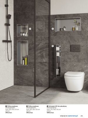 Schowek WC do zabudowy chrom promocja w Castorama