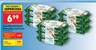 Chusteczki Everyday, 3x72 szt. promocja w Biedronka