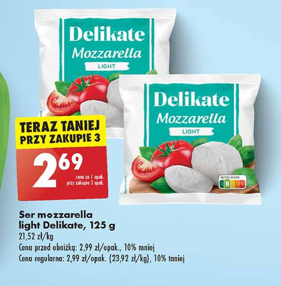 Ser mozzarella light Delikate promocja