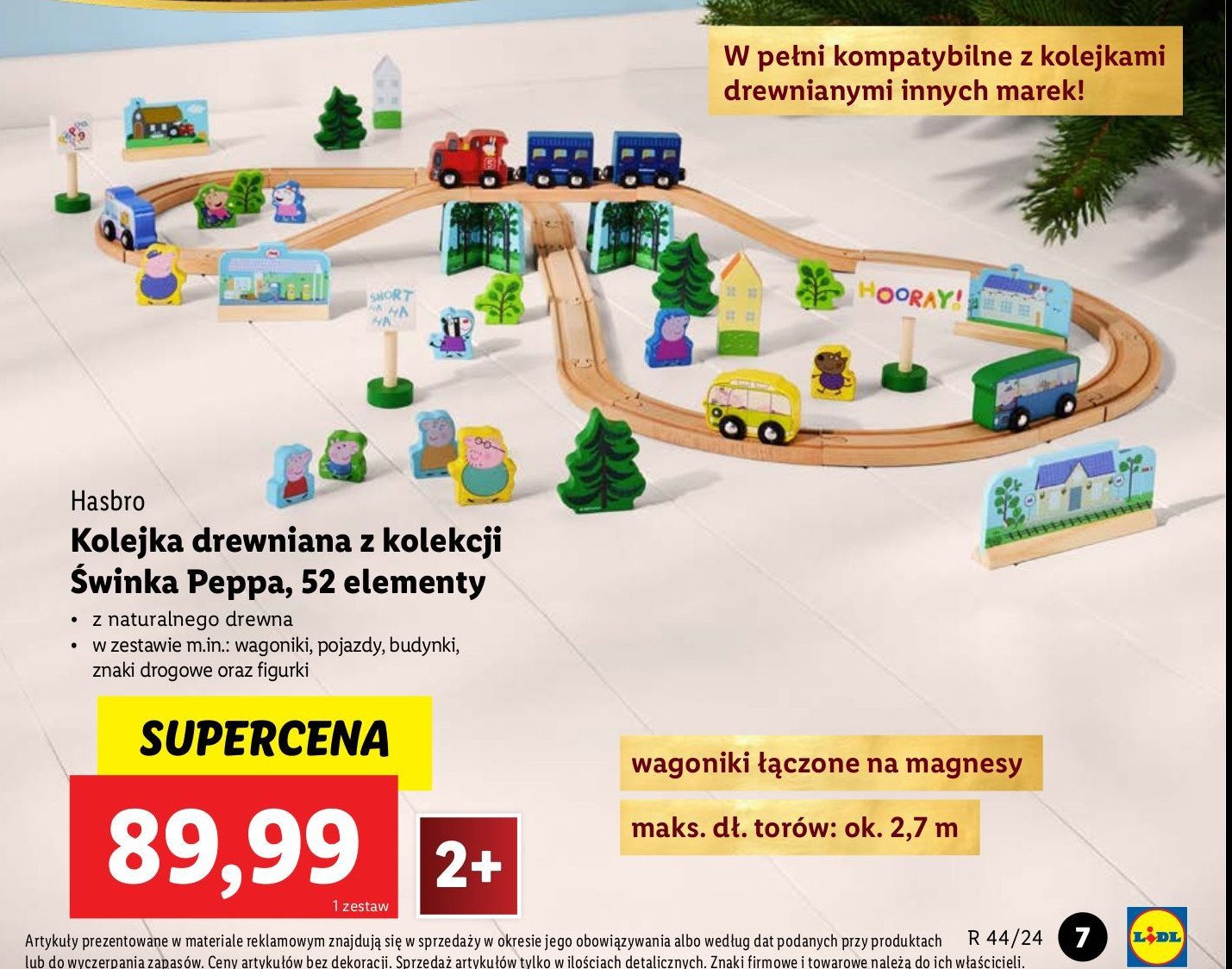 Kolejka drewniana świnka peppa Hasbro promocja w Lidl