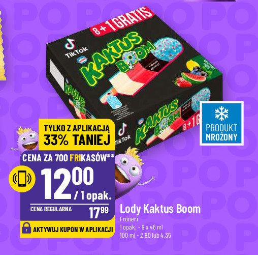 Lody boom w niebieskiej polewce Nestle kaktus promocja