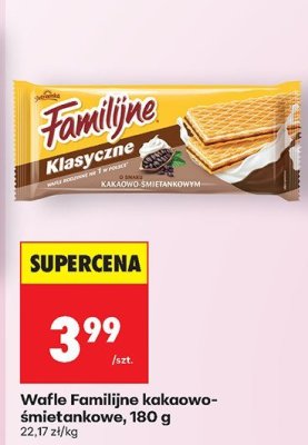 Wafle Familijne kakaowo-śmietankowe, 180 g promocja w Biedronka