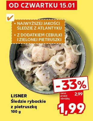 Śledzie rybackie z pietruszką Lisner promocja w Kaufland