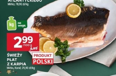 Świeży płat z karpia Mirko, Korall promocja w Stokrotka
