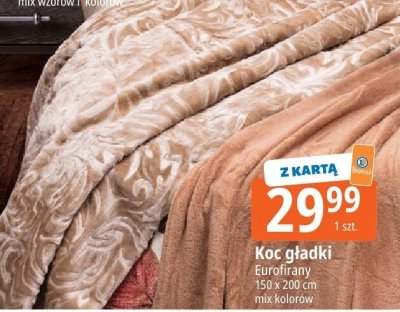 Koc gładki Eurofifrany 150 x 200 cm mix kolorów promocja w Leclerc