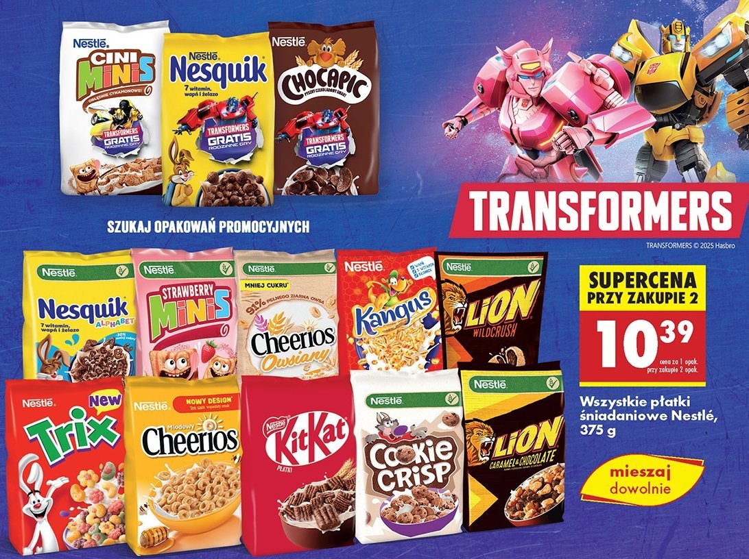 Płatki śniadaniowe truskawkowe Cini minis promocja w Biedronka