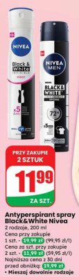 Antyperspirant spray Black&White Nivea promocja w Dino