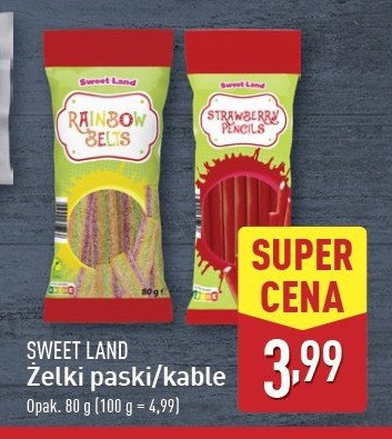 Żelki rainbow belts Sweetland promocja w Aldi