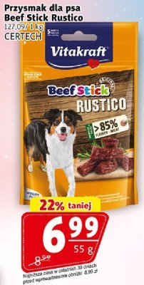 Przysmak dla psa Beef Stick Rustico Vitakraft promocja w Prim Market