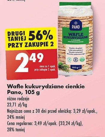 Wafle kukurydziane z ziołami prowansalskimi Pano promocja