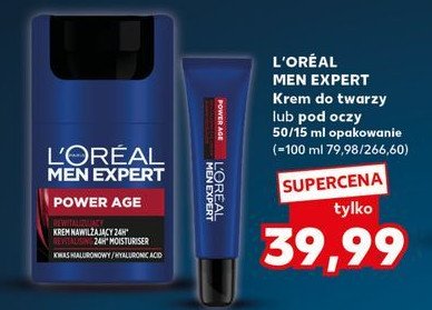 Krem do twarzy nawilżający 24h L'oreal men expert power age promocja