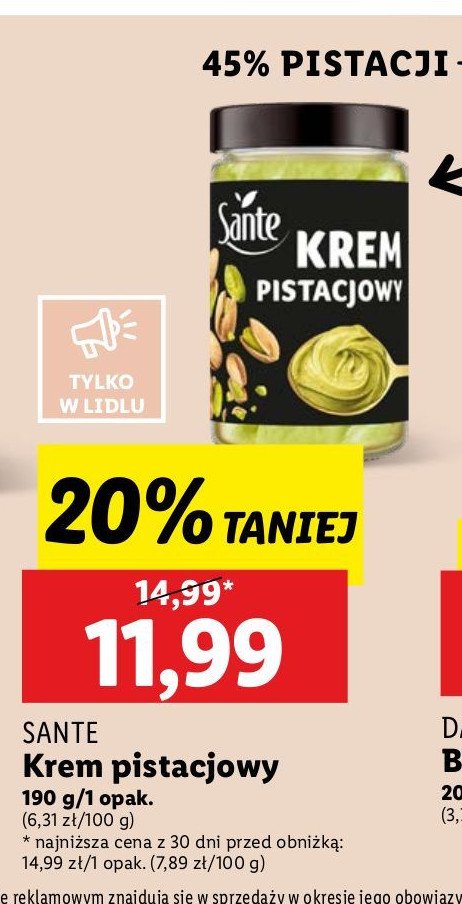 Krem pistacjowy Sante promocja