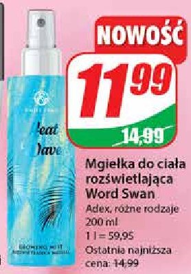 Mgiełka do ciała rozświetlająca Word swan promocja
