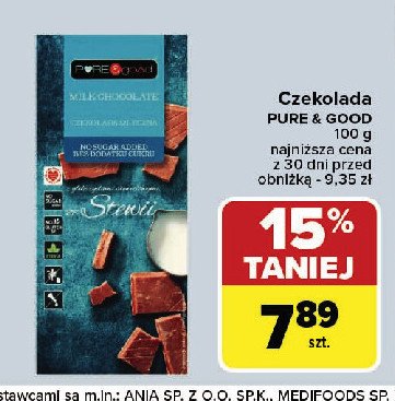 Czekolada mleczna ze stewią Pure&good promocja