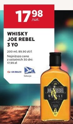 Whisky Joe Rebel 3 YO 200 ml promocja w Stokrotka