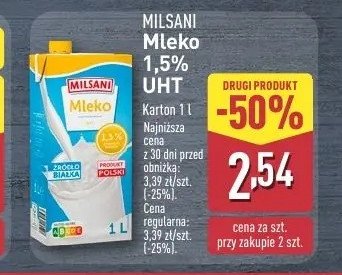 Mleko 1.5% Milsani promocja