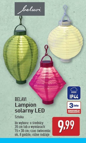 Lampion solarny 15 x 30 cm BELAVI promocja w Aldi