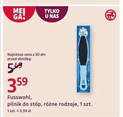 Pilnik do stóp Fusswohl, różne rodzaje, 1 szt. promocja w Rossmann