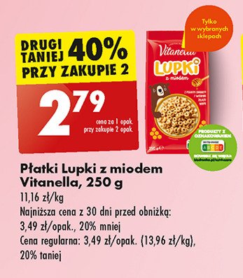 Płatki lupki z miodem Vitanella promocja