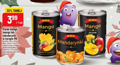 Puree mango, mango lub mandarynki w syropie MK promocja w POLOmarket