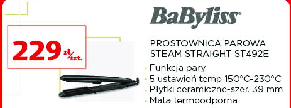 Prostownica steam straight st492e Babyliss promocja